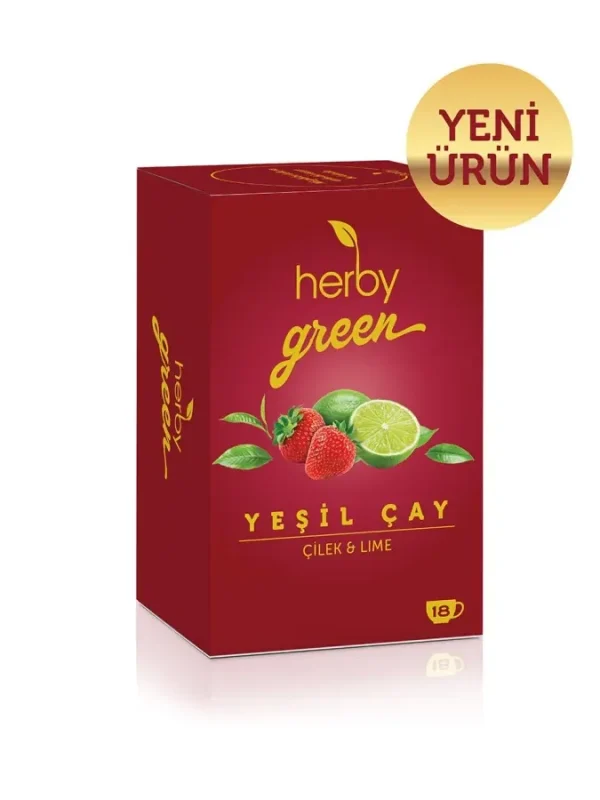 cilekli-yesil-cay Herby Yeşil Çay Çilek ve Lime